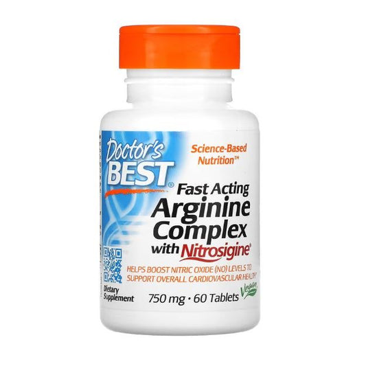 Fast Acting Arginine Complex with Nitrosigine, 750mg - 60 tablets