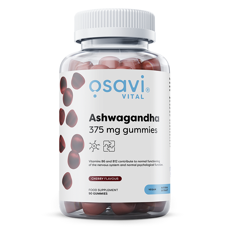 Ashwagandha 375mg Gummies, Cherry - 90 gummies
