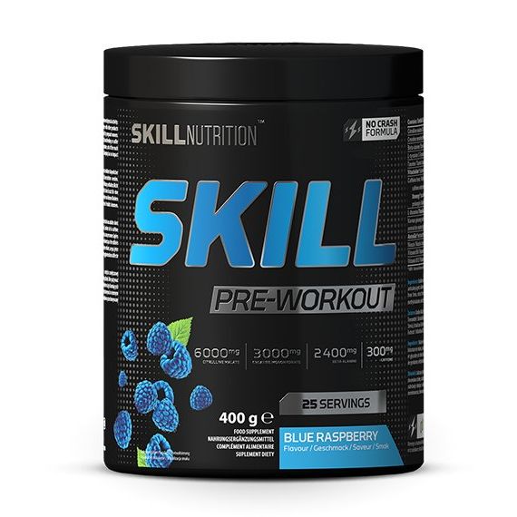 Skill Pre-Workout, Blue Raspberry - 400 grams