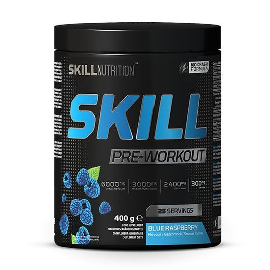 Skill Pre-Workout, Blue Raspberry - 400 grams