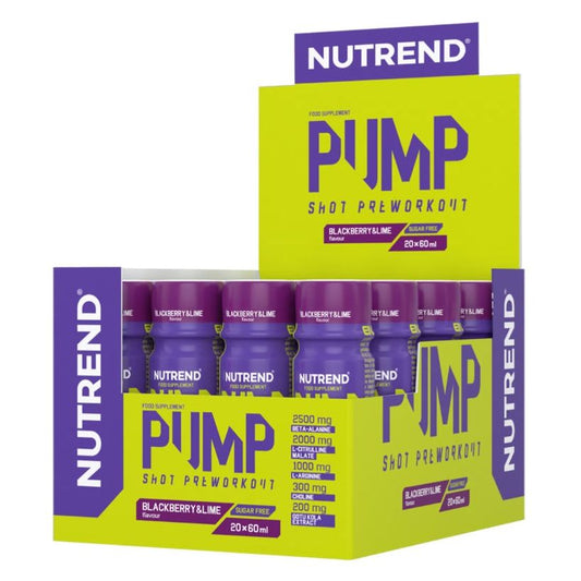Pump Pre-Workout Shot, Blackberry & Lime - 20 x 60 ml.