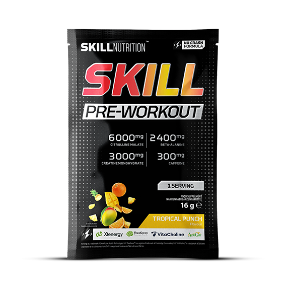 Skill Pre-Workout, Tropical Punch - 16 grams (1 serving)