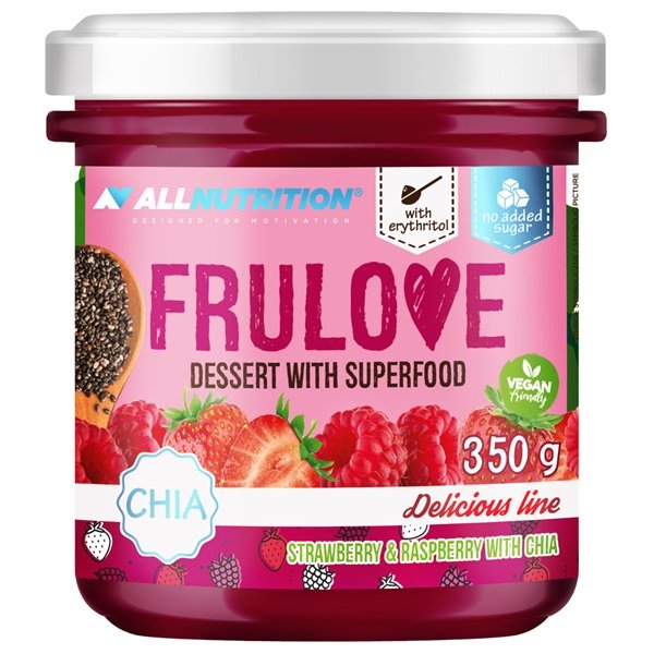 Frulove Dessert with Superfood, Strawberry & Raspberry with Chia - 350 grams