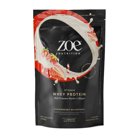 Whey Protein with Premium Marine Collagen, Strawberry Milkshake - 454 grams
