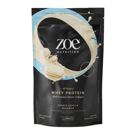 Whey Protein with Premium Marine Collagen, French Vanilla Macaron - 454 grams
