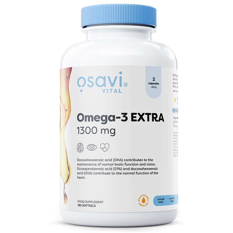 Omega-3 Extra Molecularly Distilled, 1300mg (Lemon) - 180 softgels