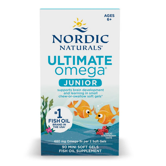 Ultimate Omega Fish Oil Junior, 680mg Strawberry - 90 mini softgels