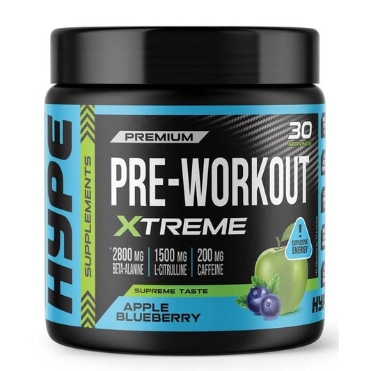 Pre-Workout Xtreme, Apple Blueberry - 300 grams