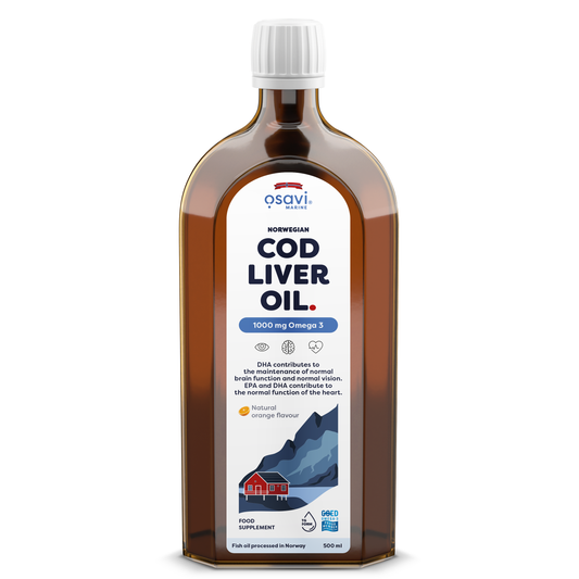 Norwegian Cod Liver Oil, 1000mg Omega 3 (Orange) - 500 ml.