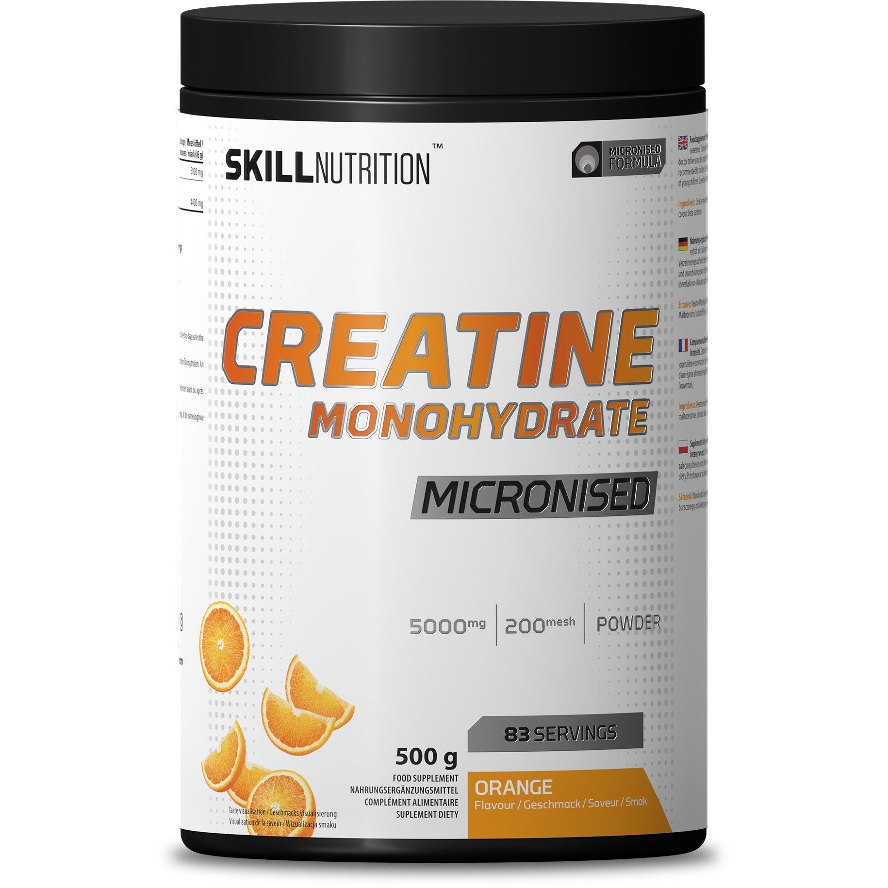 Micronised Creatine Monohydrate Flavoured, Orange - 500 grams