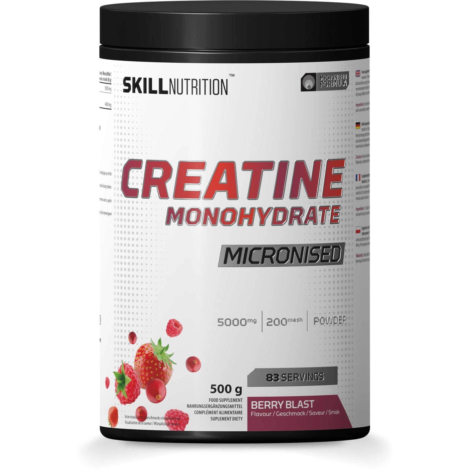Micronised Creatine Monohydrate Flavoured, Berry Blast - 500 grams