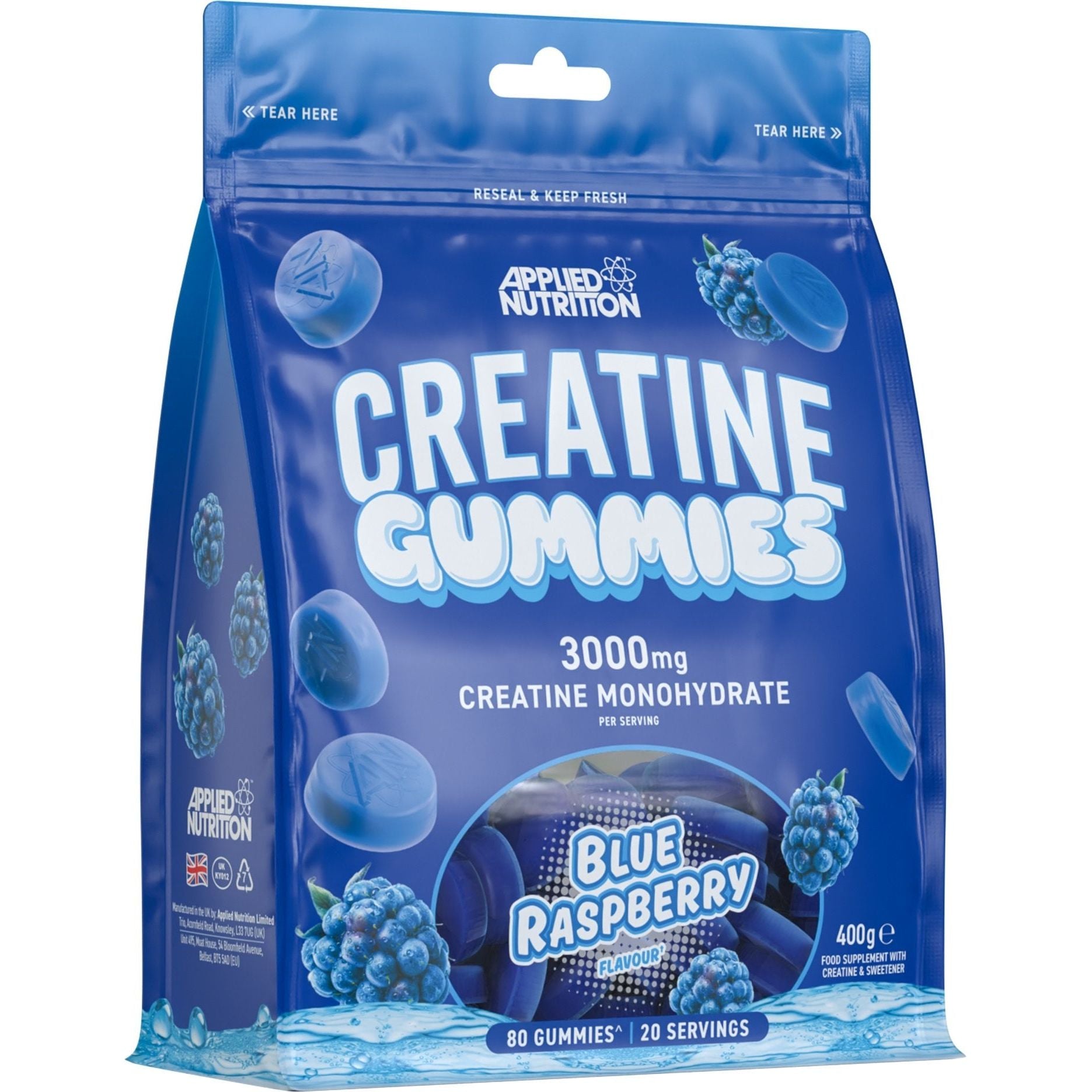 Creatine Gummies, Blue Raspberry - 80 gummies