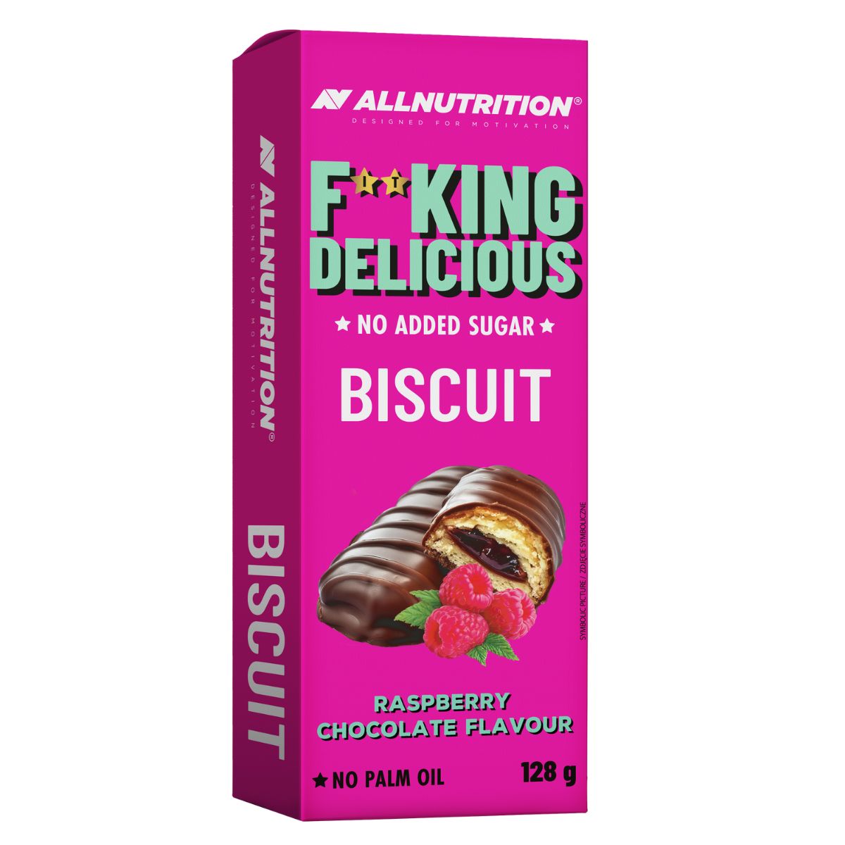 Fitking Delicious Biscuit, Raspberry Chocolate Flavour - 128 grams