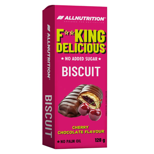 Fitking Delicious Biscuit, Cherry Chocolate Flavour - 128 grams