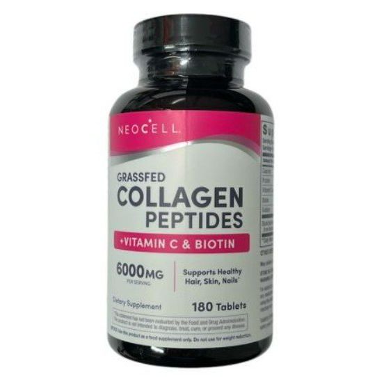 Grassfed Collagen Peptides + Vitamin C & Biotin - 180 tablets