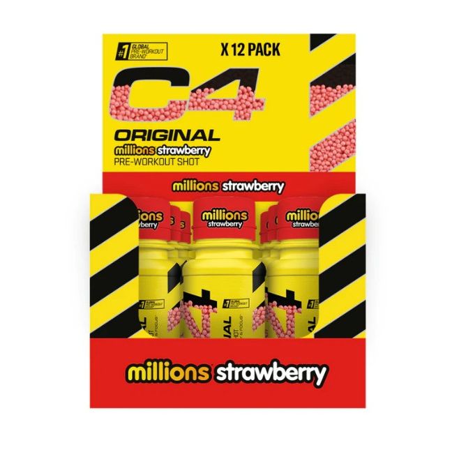 C4 Original Pre-Workout Shot, Millions Strawberry - 12 x 60 ml.
