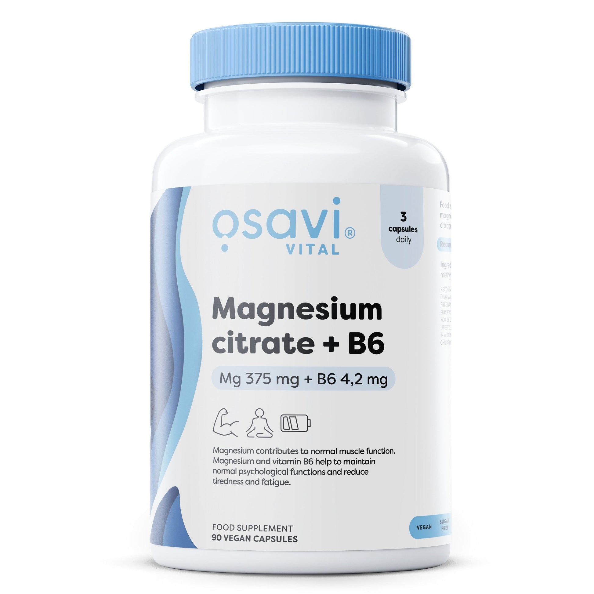 Magnesium Citrate + B6, 375mg + 4.2mg - 90 vcaps