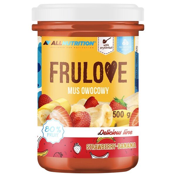 Frulove Mousse, Strawberry-Banana - 500 grams