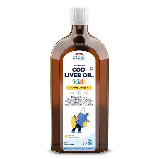 Norwegian Cod Liver Oil Kids, 500mg Omega 3 (Lemon) - 500 ml.