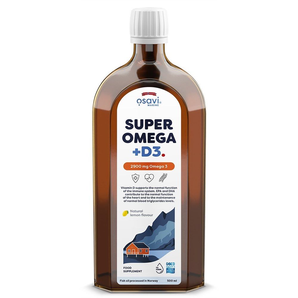 Super Omega + D3, 2900mg Omega 3 (Lemon) - 500 ml.