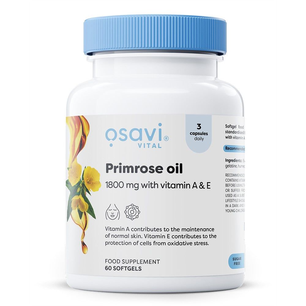 Primrose Oil with Vitamin A & E, 1800mg - 60 softgels