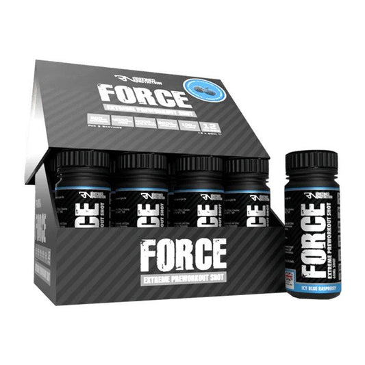 Force Extreme Pre-Workout Shot, Icy Blue Raspberry - 12 x 60 ml.